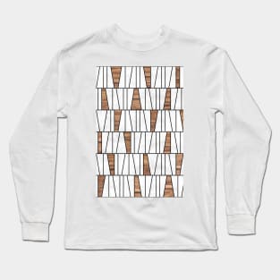 Mid-Century Modern Pattern No.4 - Concrete and Wood Long Sleeve T-Shirt